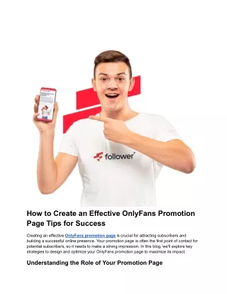 How to Create an Effective OnlyFans Promotion Page Tips for Success