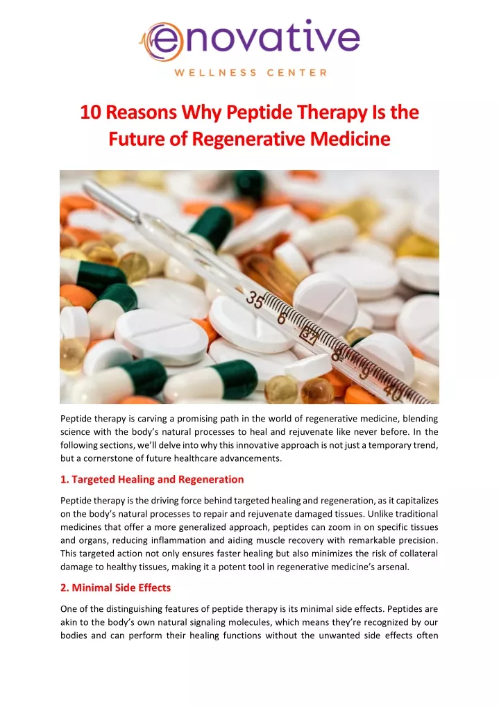 10 reasons why peptide therapy is the future