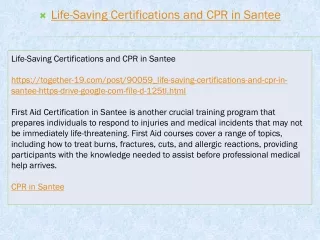 life saving certifications and cpr in santee
