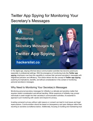 twitter app spying for monitoring your secretary