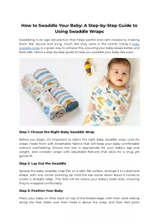 how to swaddle your baby a step by step guide