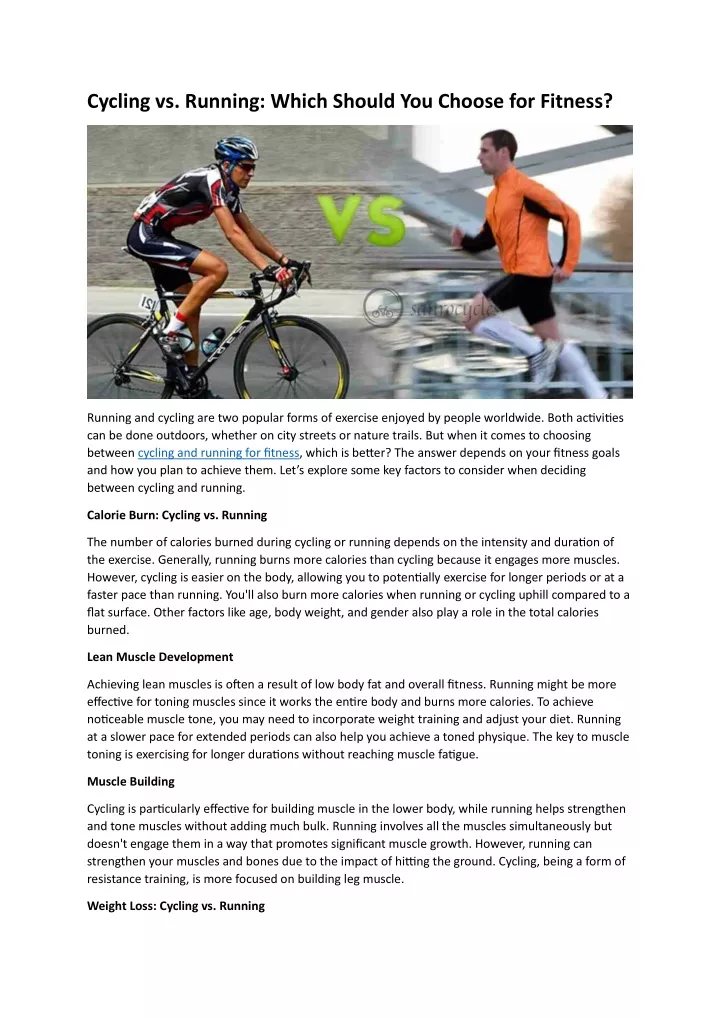 cycling vs running which should you choose