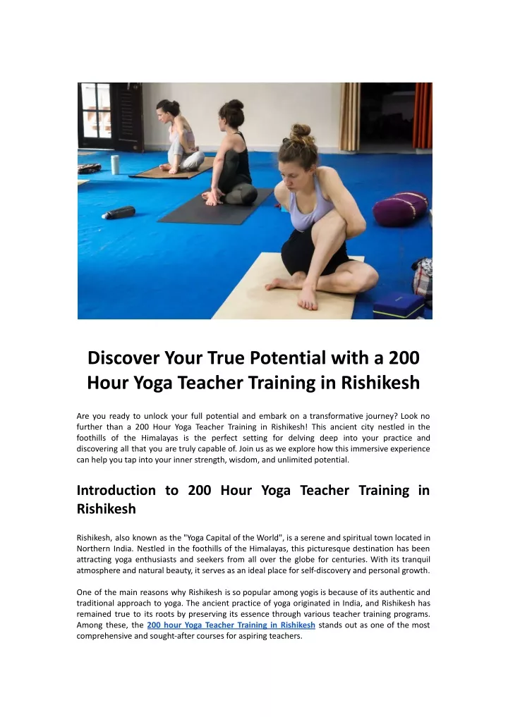 discover your true potential with a 200 hour yoga