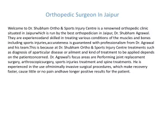 orthopedic surgeon in jaipur