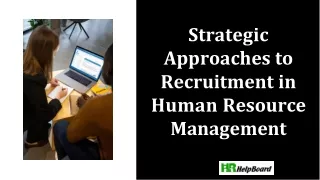 strategic approaches to recruitment in human