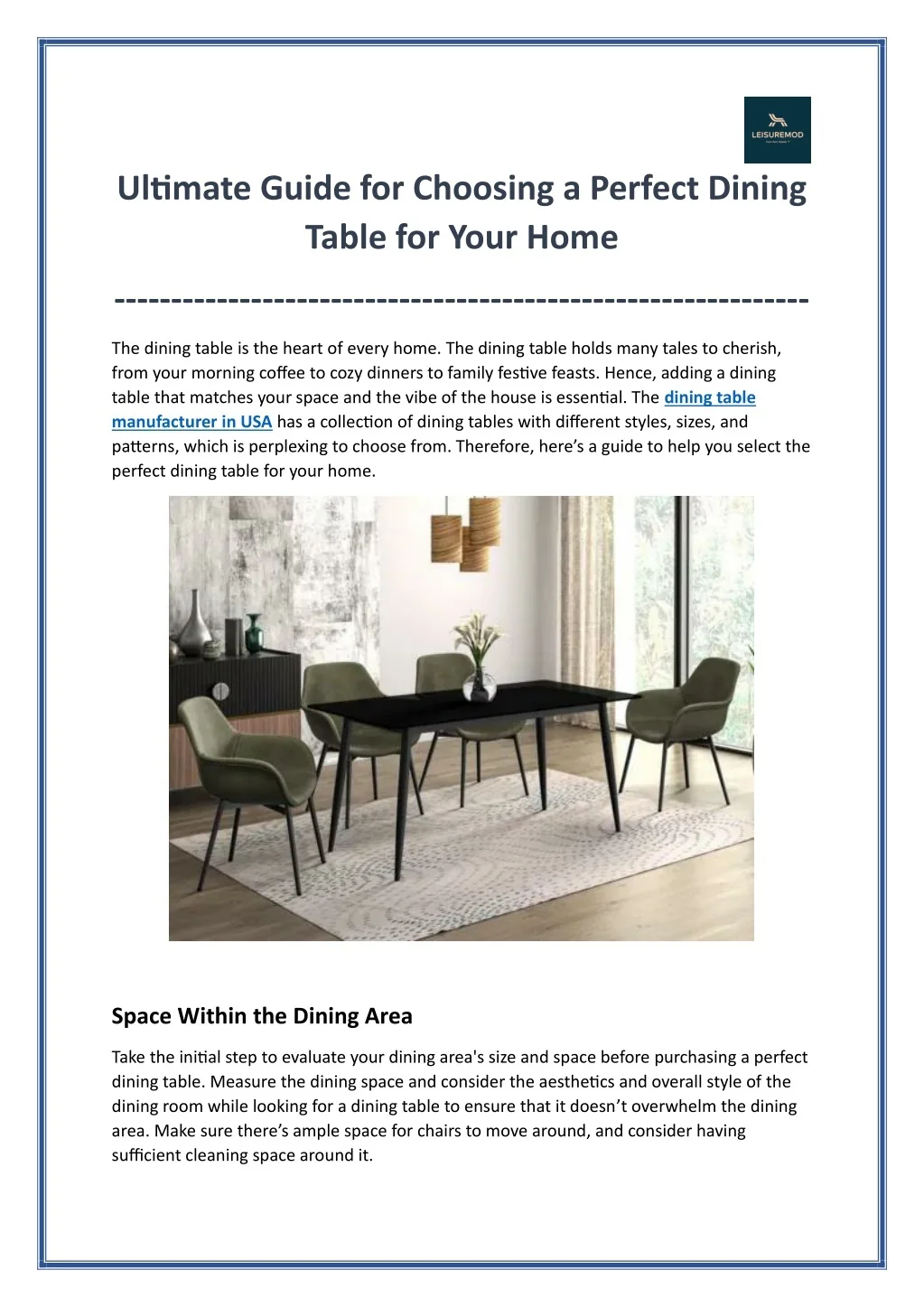 PPT - Tips for Choosing Perfect Dining Table for Your Home PowerPoint ...