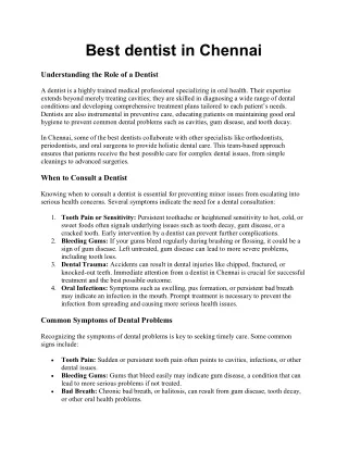 Best dentist in chennai
