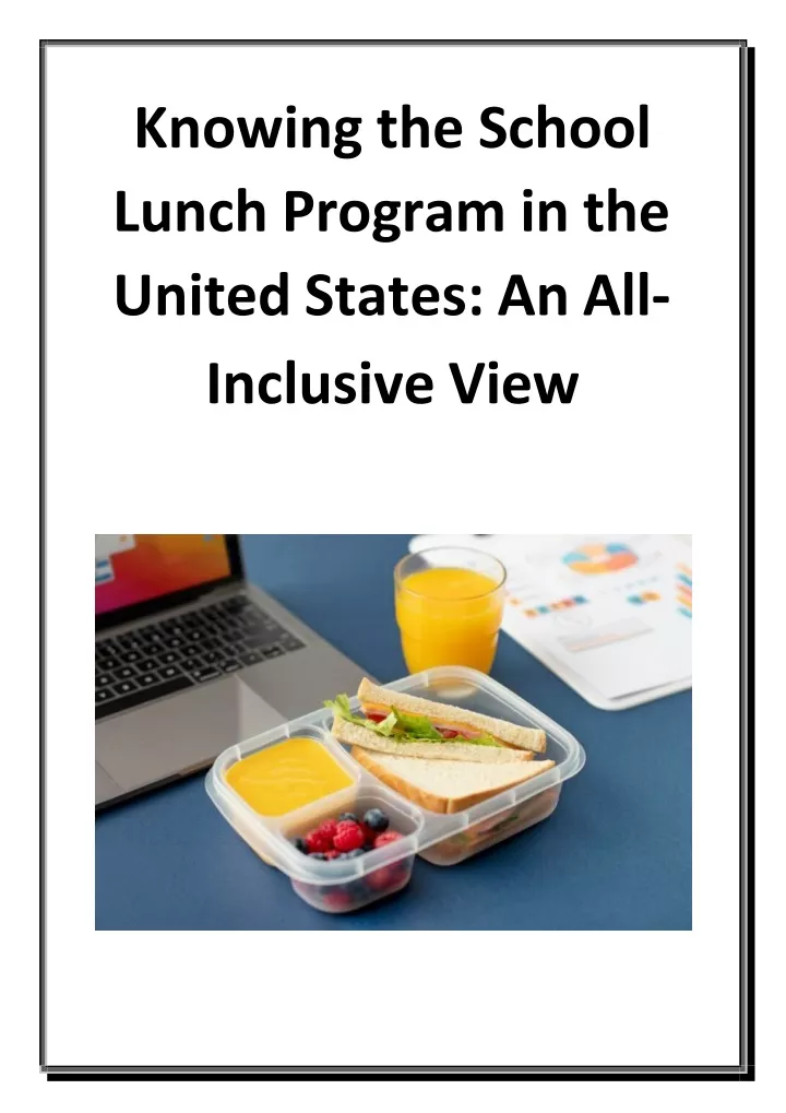 knowing the school lunch program in the united