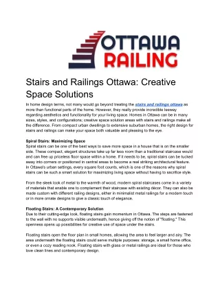 Stairs and Railings Ottawa_ Creative Space Solutions