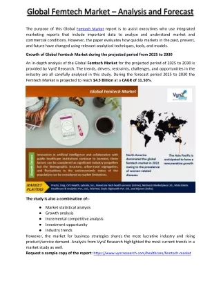 Femtech Market - VynzResearch