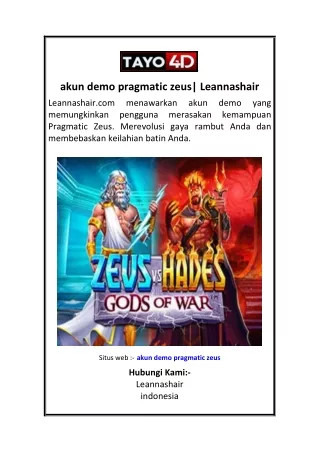 akun demo pragmatic zeus Leannashair