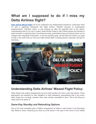 What am I supposed to do if I miss my Delta Airlines flight