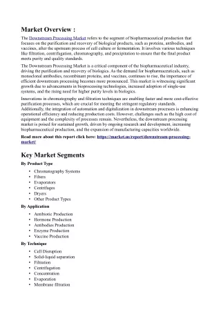Downstream Processing Market: Role of Single-Use Systems in Cost Reduction