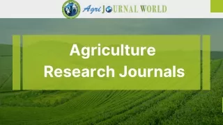 agriculture research journals