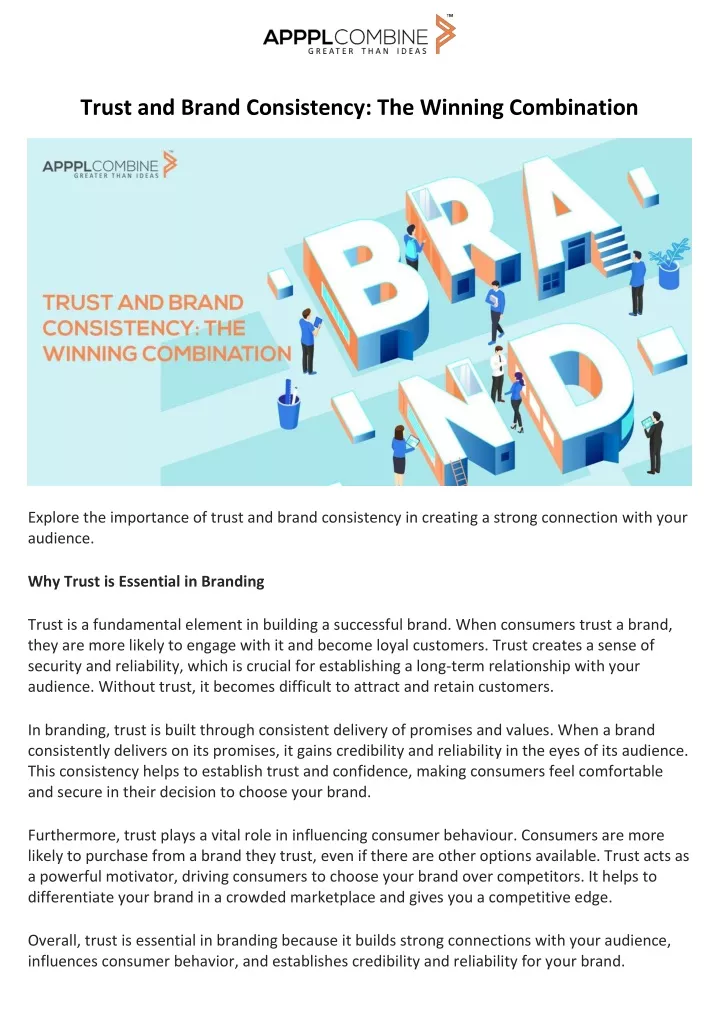 trust and brand consistency the winning