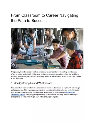 From Classroom to Career Navigating the Path to Success