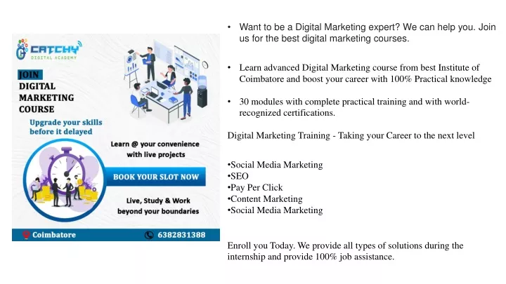 want to be a digital marketing expert we can help