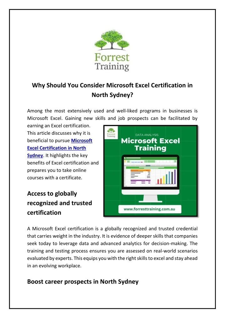 PPT - Why Should You Consider Microsoft Excel Certification in North ...