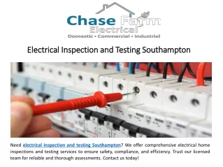 Electrical Inspection and Testing Southampton