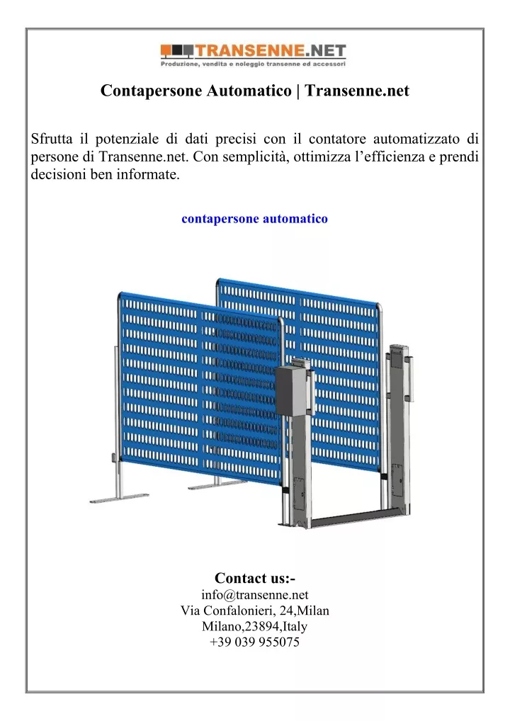 contapersone automatico transenne net