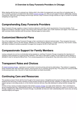 A Guide to Straightforward Funeraria Providers in Chicago