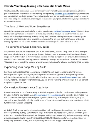 Elevate Your Soap Making with Cosmetic Grade Micas