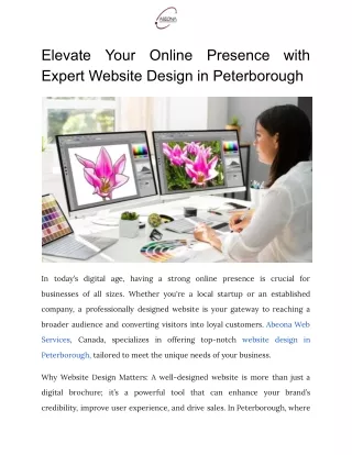 Elevate Your Online Presence with Expert Website Design in Peterborough