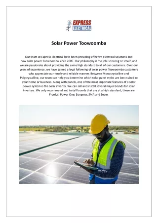 Solar Power Toowoomba