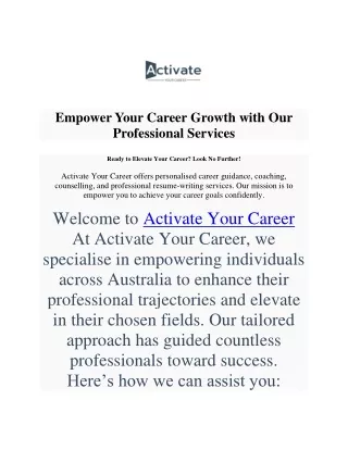 empower your career growth with our professional