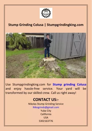 Stump Grinding Colusa  Stumpgrindingking.com