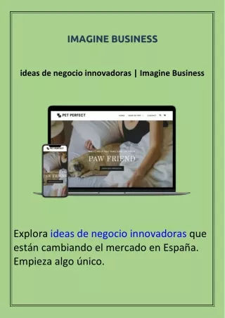ideas de negocio innovadoras  Imagine Business