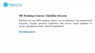 dft training courses takshila vlsi com