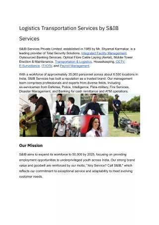 Logistics Transportation Services by S&IB