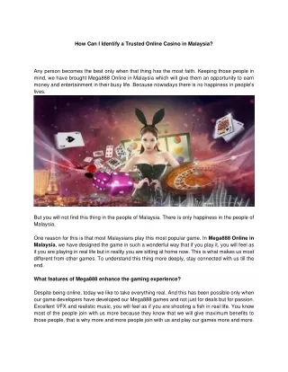 How Can I Identify a Trusted Online Casino in Malaysia