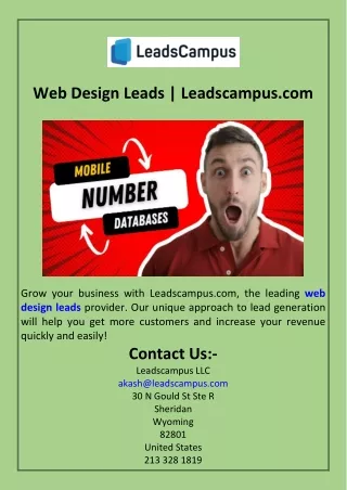 Web Design Leads  Leadscampus.com