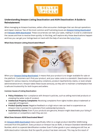 understanding amazon listing deactivation