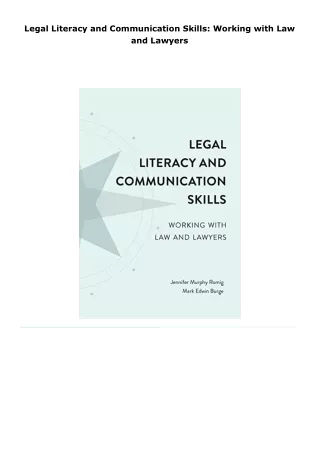 read legal literacy and communication skills: working with law and law