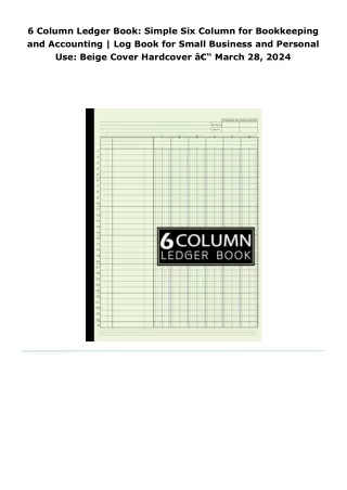read 6 column ledger book: simple six column for bookkeeping and accou