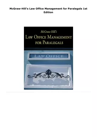 read mcgraw-hill's law office management for paralegals     1st editio