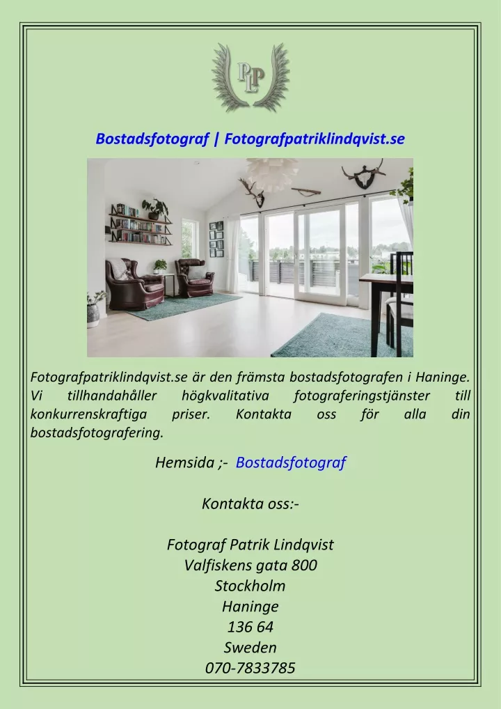 bostadsfotograf fotografpatriklindqvist se