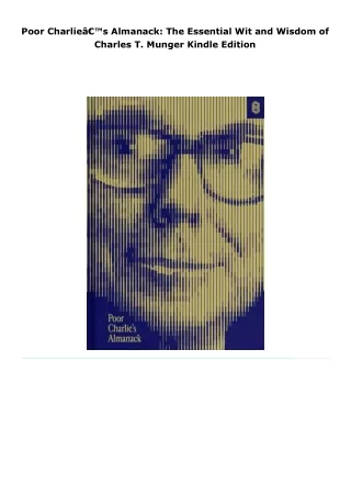 read poor charlieâ€™s almanack: the essential wit and wisdom of charle