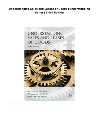 read understanding sales and leases of goods (understanding series)
