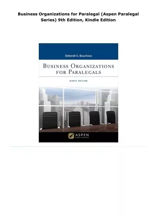 read business organizations for paralegal (aspen paralegal series)