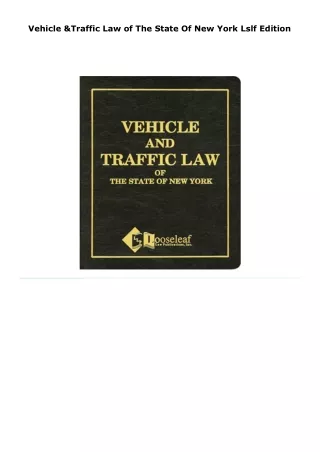 read vehicle & traffic law of the state of new york     lslf edition