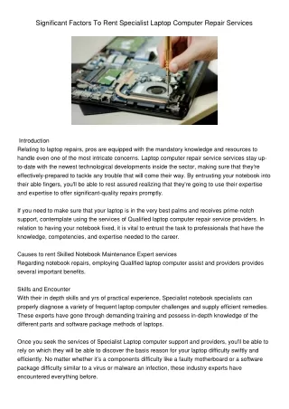 significant factors to rent specialist laptop