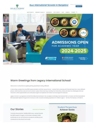 legacy school Best International Schools in Bangalore