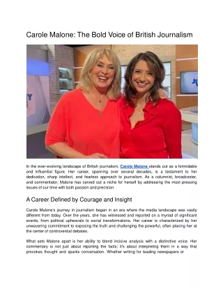 Carole Malone_ The Bold Voice of British Journalism