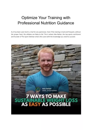 optimize your training with professional