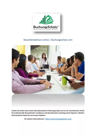 Steuerberaterkurs online | Buchungsschatz.com