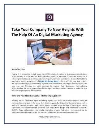 Take Your Company To New Heights With The Help Of An Digital Marketing Agency